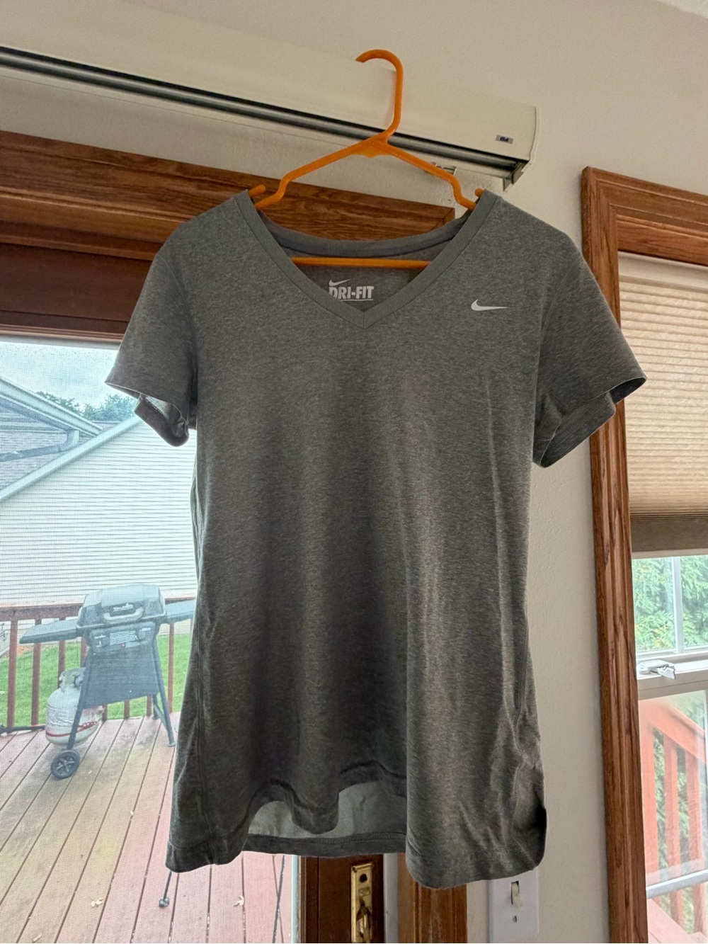 Nike Women’s Gray V-Neck Dri-FIT Tee